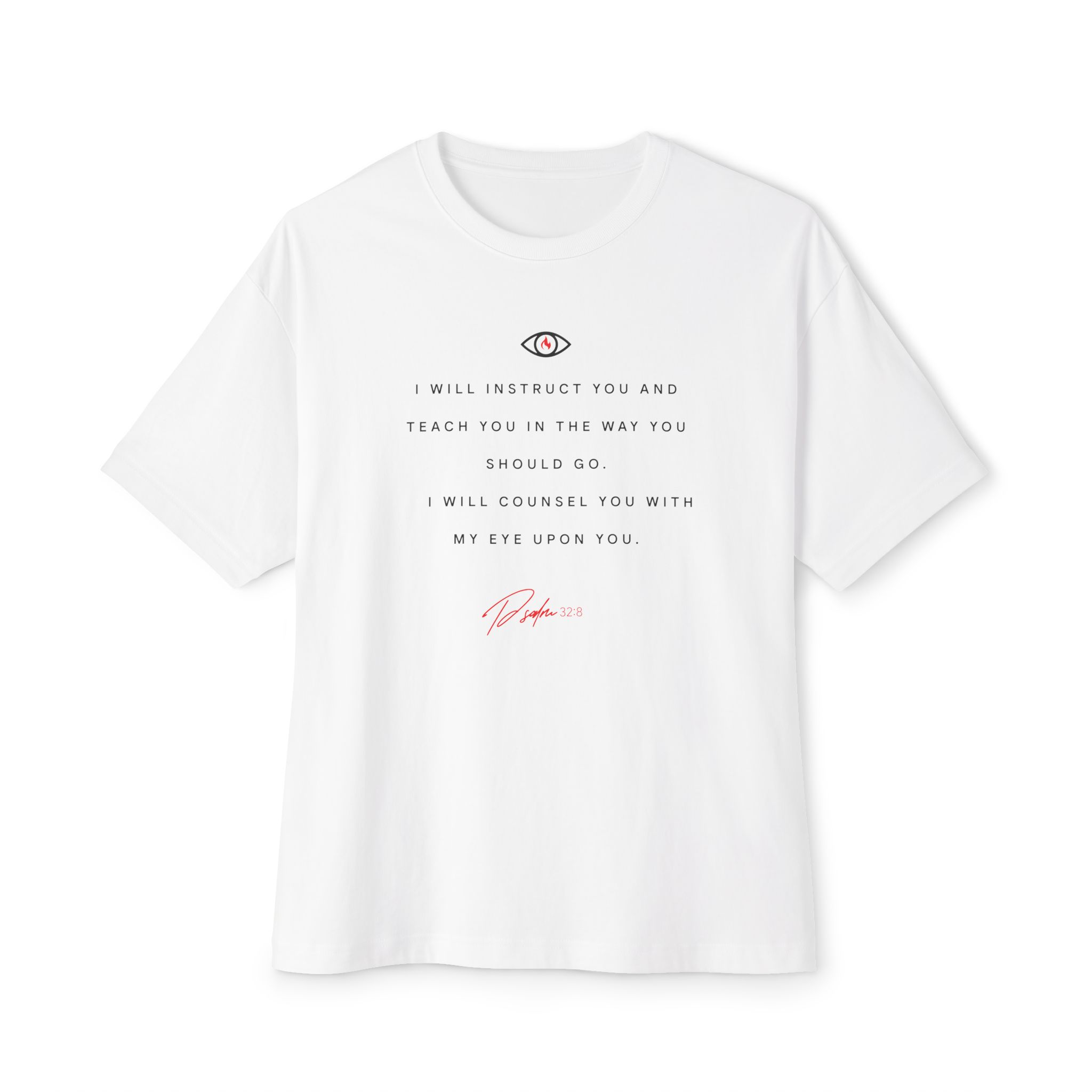 Oversized Boxy Tee — Psalm 32:8