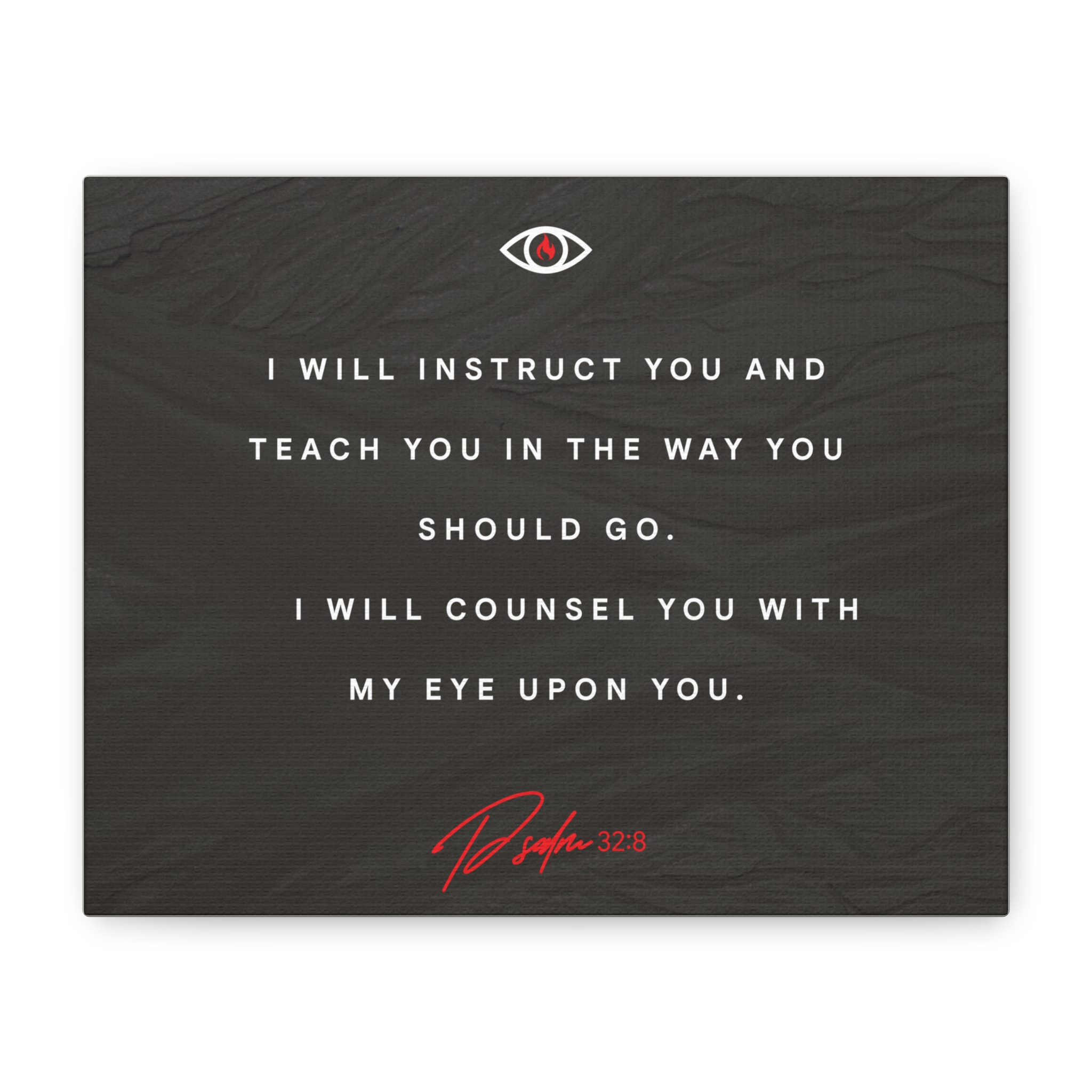 Psalm 32:8 Inspirational Scripture Canvas Wall Art
