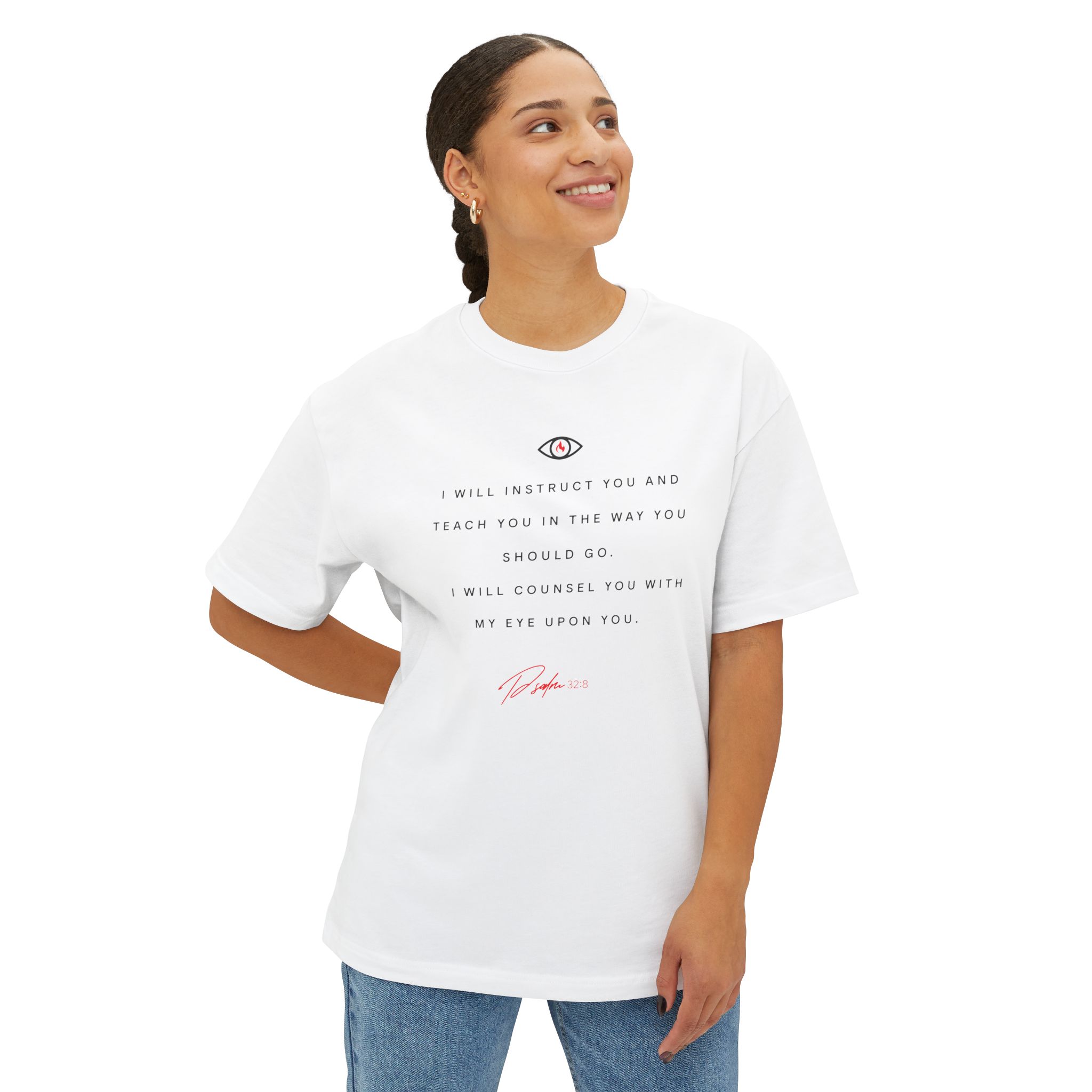Oversized Boxy Tee — Psalm 32:8 - Image 4